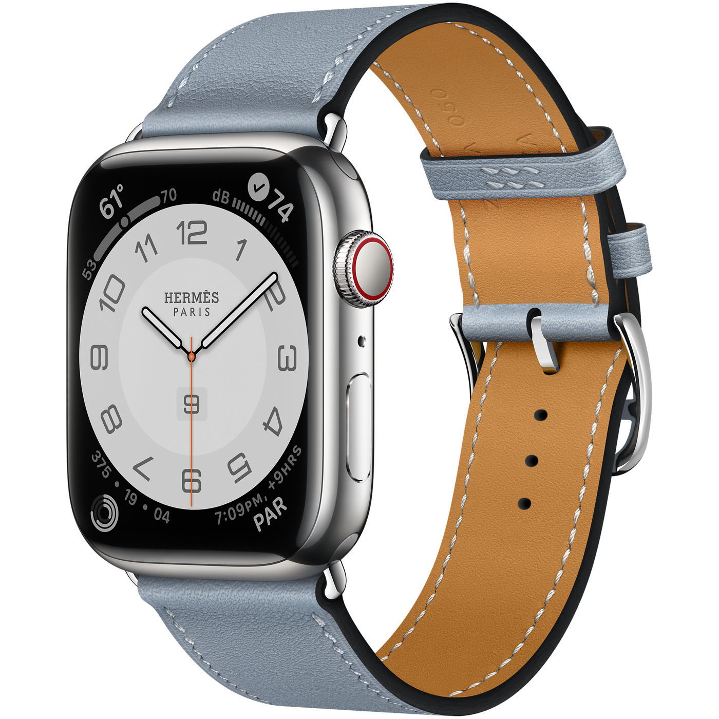 Apple Watch Series 7 45MM Hermès Silver Stainless Steel Case with Single Tour