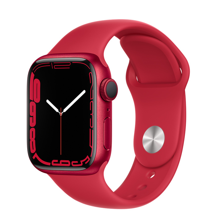 Apple Watch Series 7 Aluminum GPS 41MM Red Sport Bande