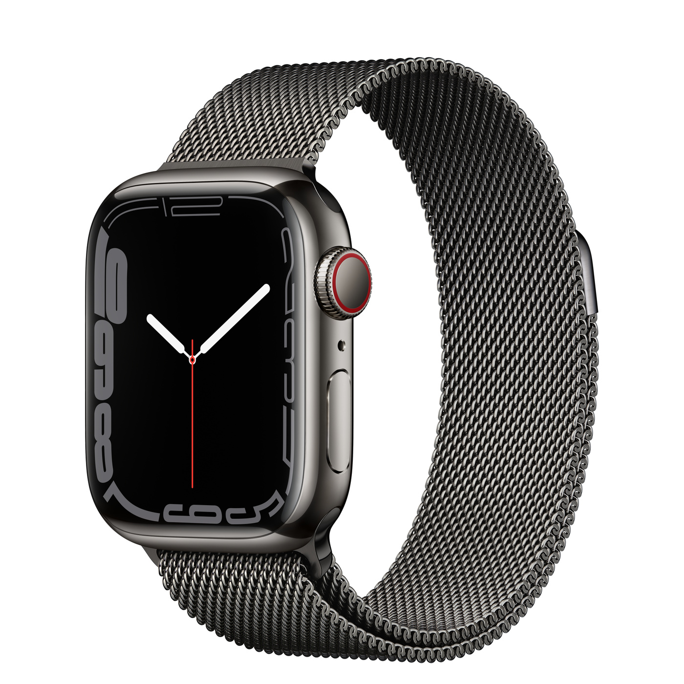 Apple Watch Series 7 41MM Graphite Stainless Steel Case with Milanese Loop