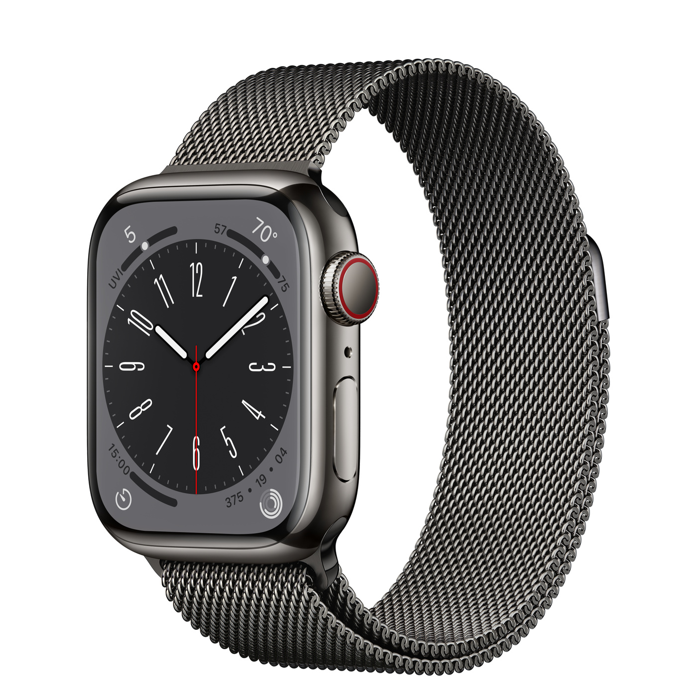 Apple Watch Series 8 41MM Graphite Stainless Steel Case with Milanese Loop