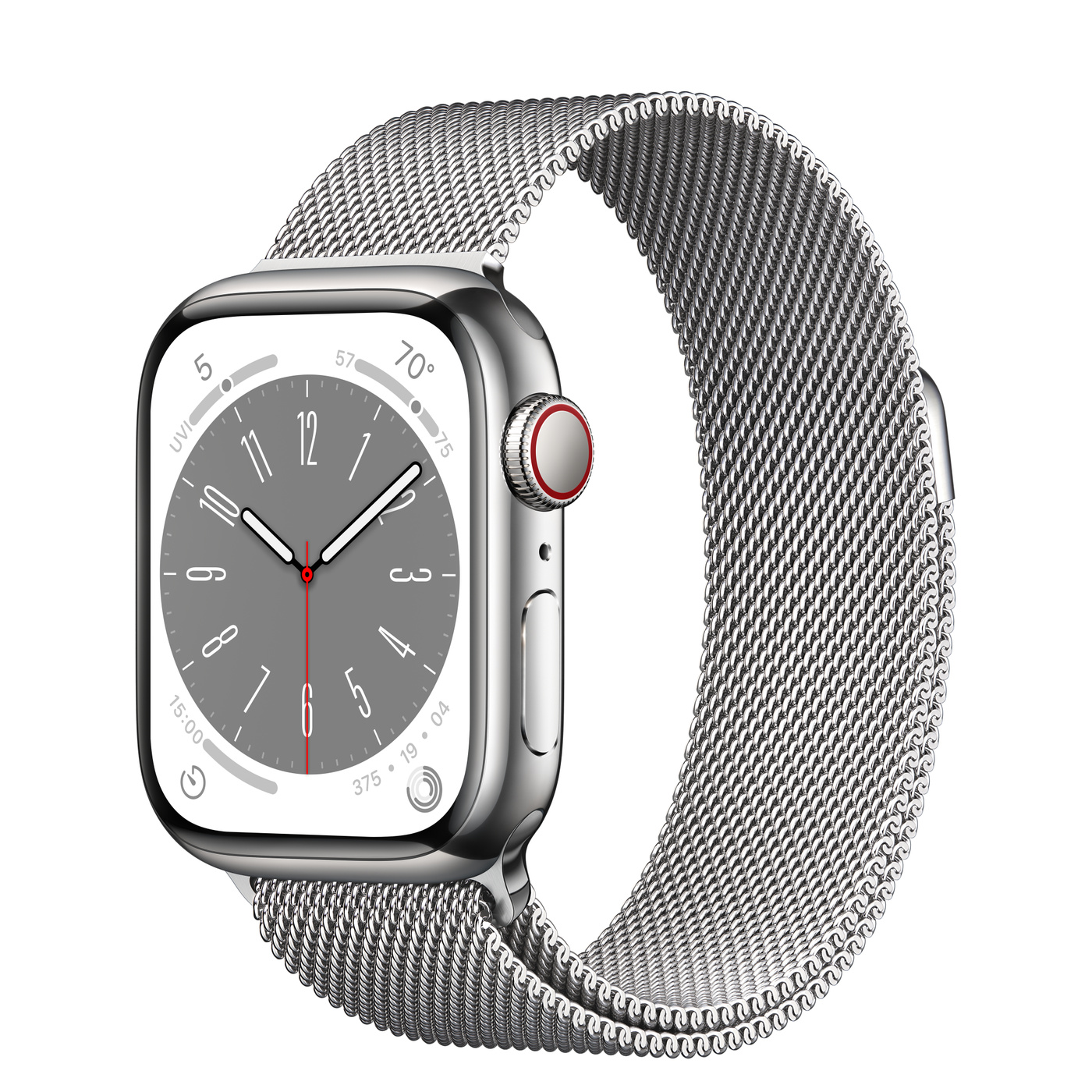 Apple Watch Series 8 41MM Silver Stainless Steel Case with Milanese Loop