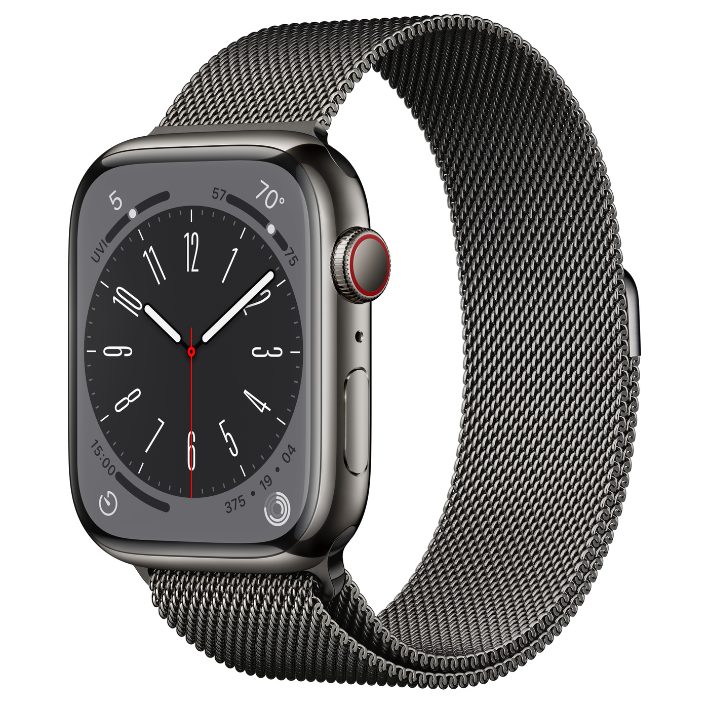 Apple Watch Series 8 45MM Graphite Stainless Steel Case with Milanese Loop