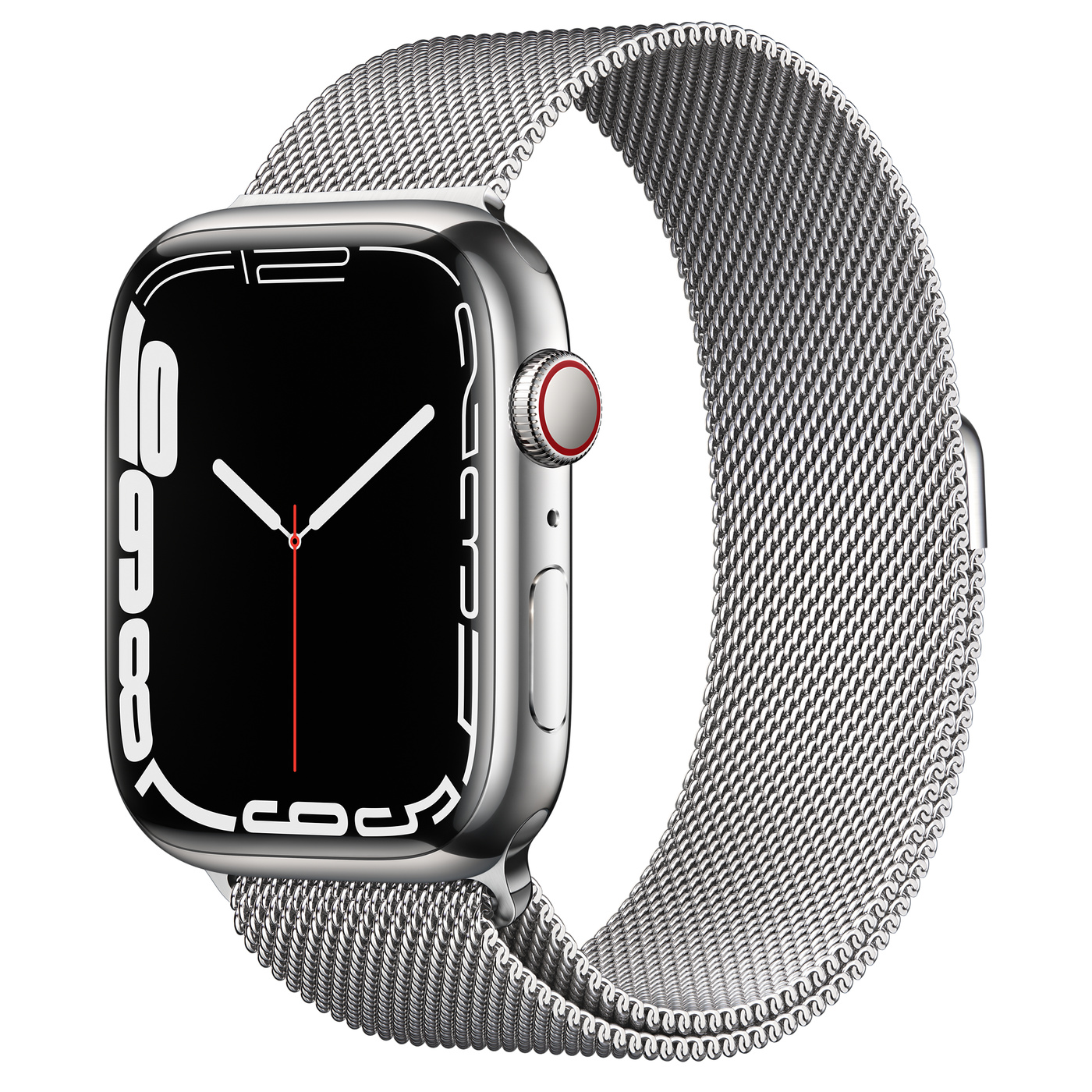 Apple Watch Series 7 45MM Silver Stainless Steel Case with Milanese Loop