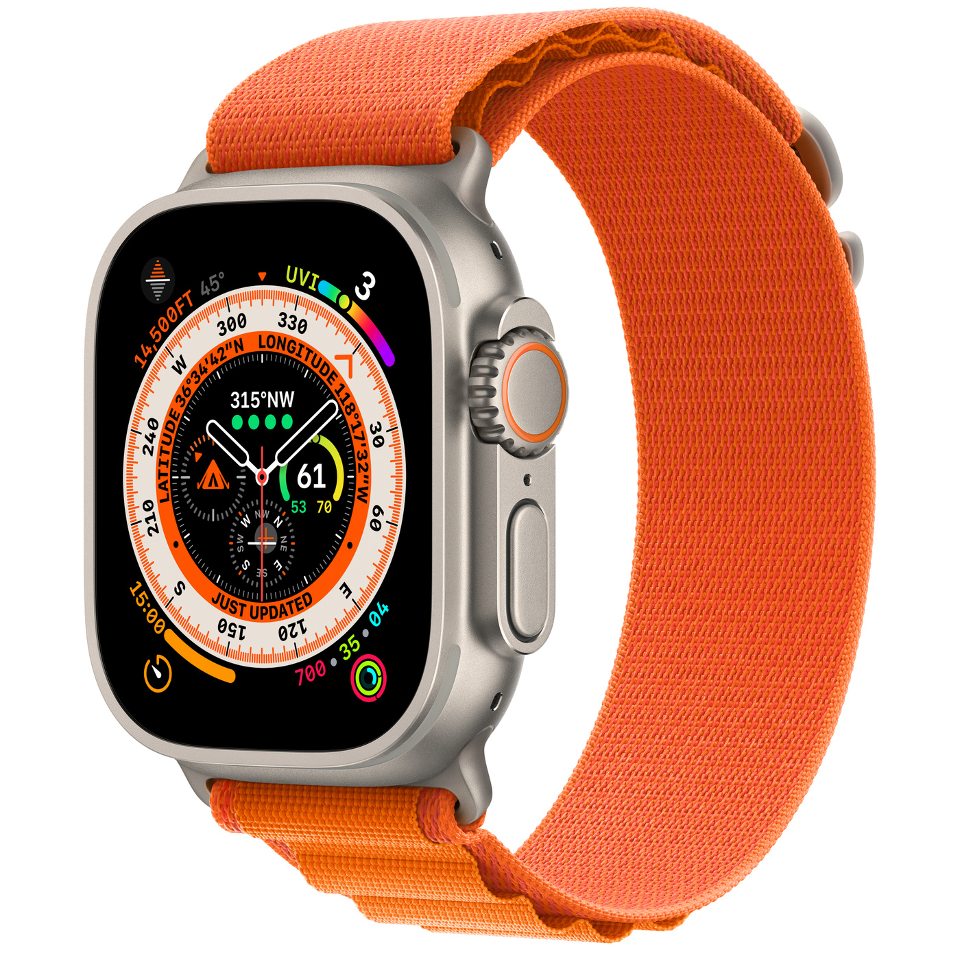 Apple Watch Ultra Titanium Case with Orange Alpine Loop ( VN )