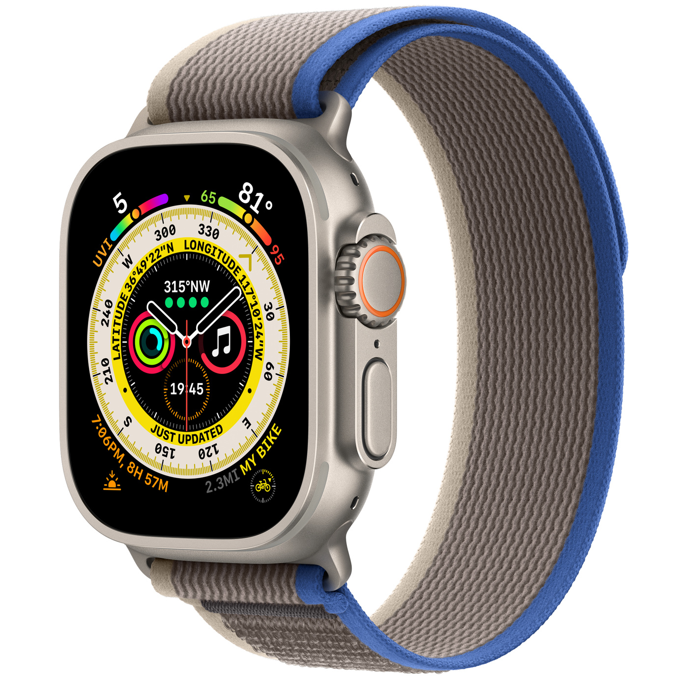 Apple Watch Ultra Titanium Case with Blue/Gray Trail Loop ( VN )