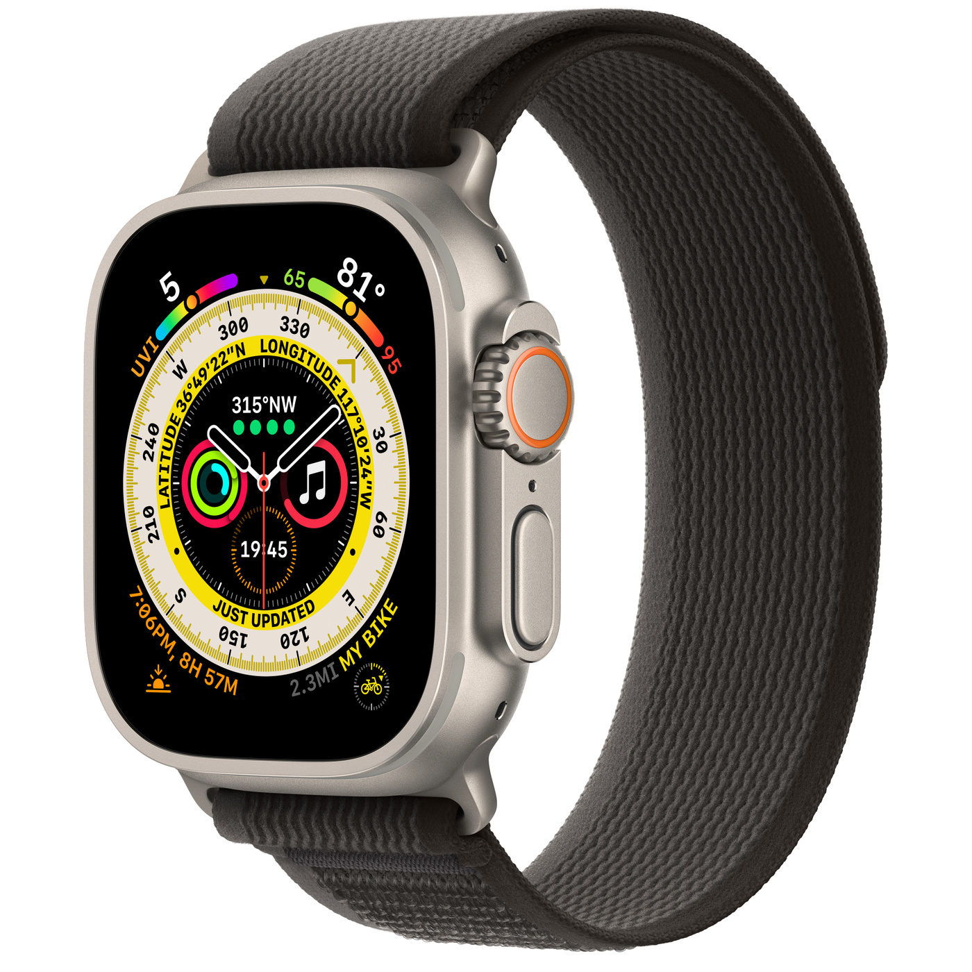 Apple Watch Ultra Titanium Case with Black/Gray Trail Loop ( VN )