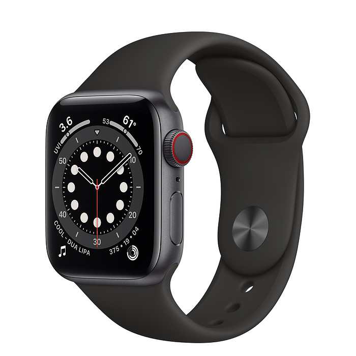 Apple Watch 6 LTE 40mm Space Gray / Black Sport Band M06P3