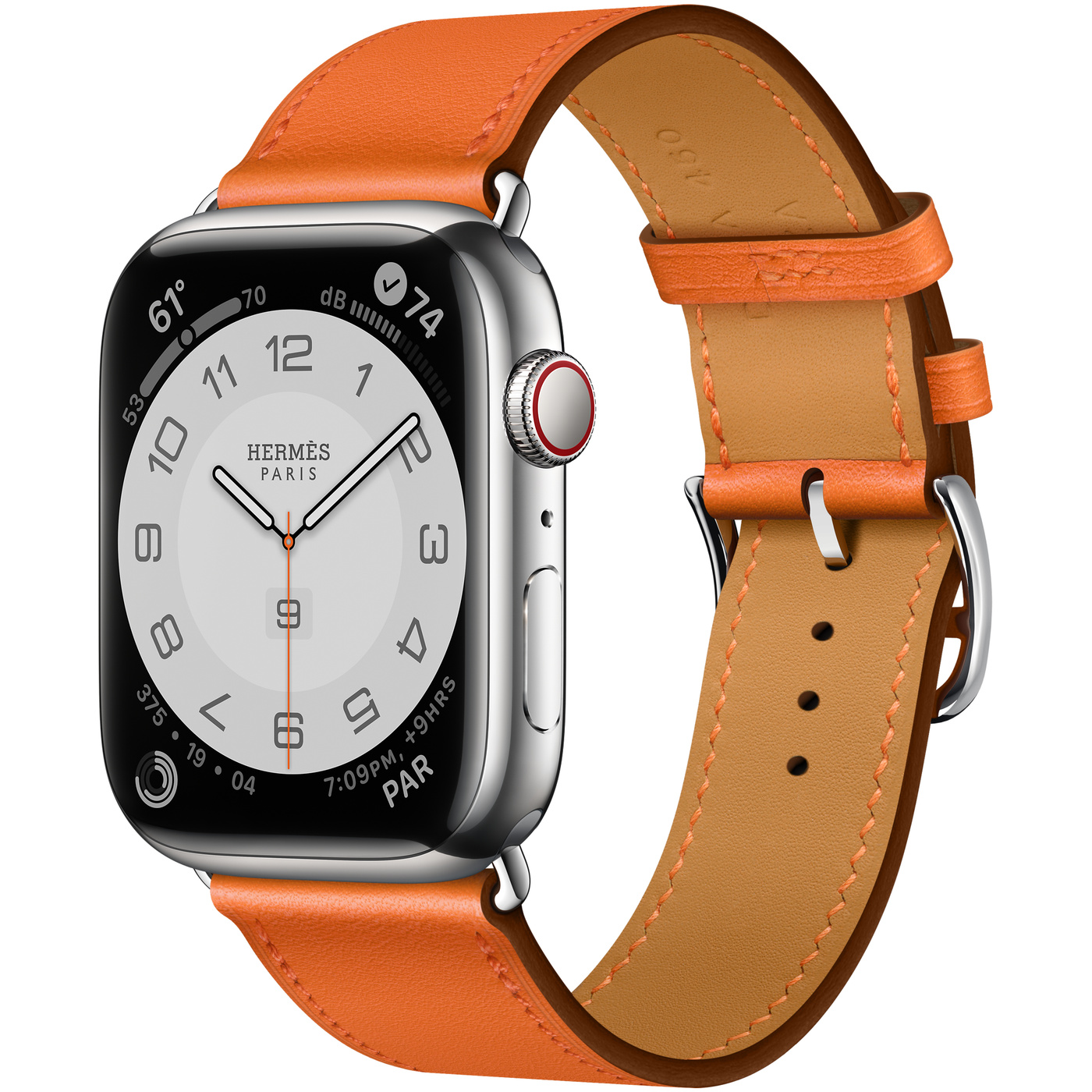 Apple Watch Series 7 45MM Hermès Silver Stainless Steel Case with Single Tour