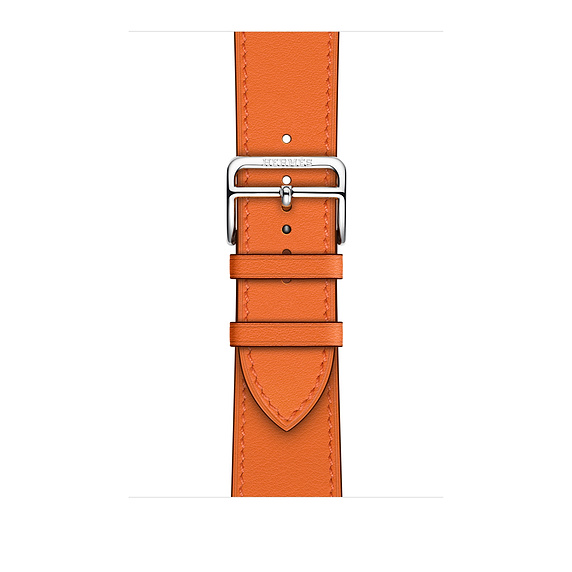 Dây Hermès - 44mm Orange Swift Leather Single Tour  ( Chính hãng )