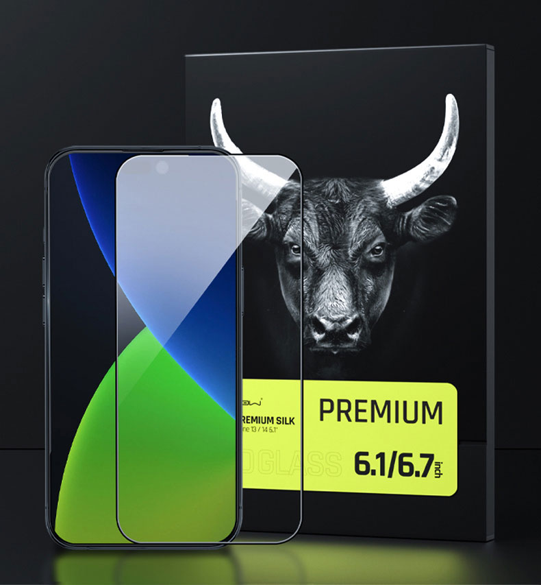 DÁN CƯỜNG LỰC IPHONE 14 PROMAX / 14 PRO / 14 / 14 PLUS  MIPOW KINGBULL PREMIUM SILK HD (2.7D)