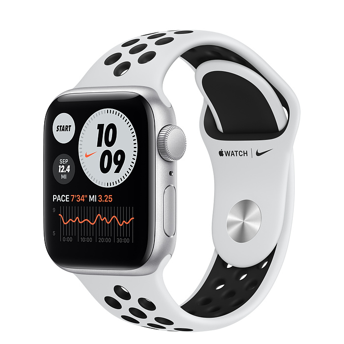 Apple Watch SE GPS 40mm Nike Silver Sport Band MYYHD2 - Râu Vàng - Cửa